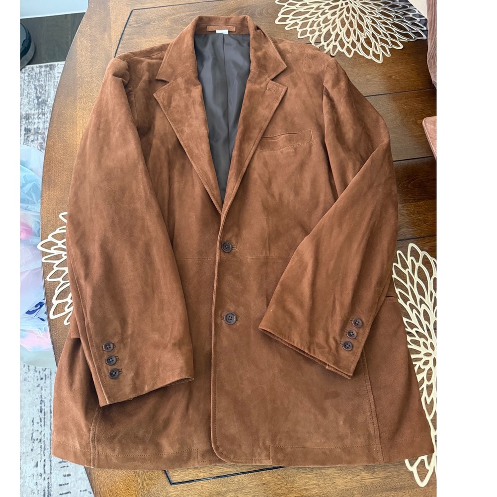 Orvis Mens 42 Suede Leather Blazer Brown Two Button Sport Coat Jacket RN 70534